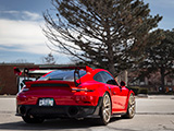 Rear of Red Porsche 911 GT2 RS