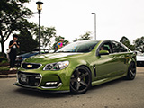 Green Chevy SS at Cars and Coffee in Wester Springs