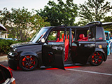 Black Scion xB with Red Leather Interior