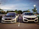 Pair of Championship White FK8 Civic Type-Rs at Car Meet