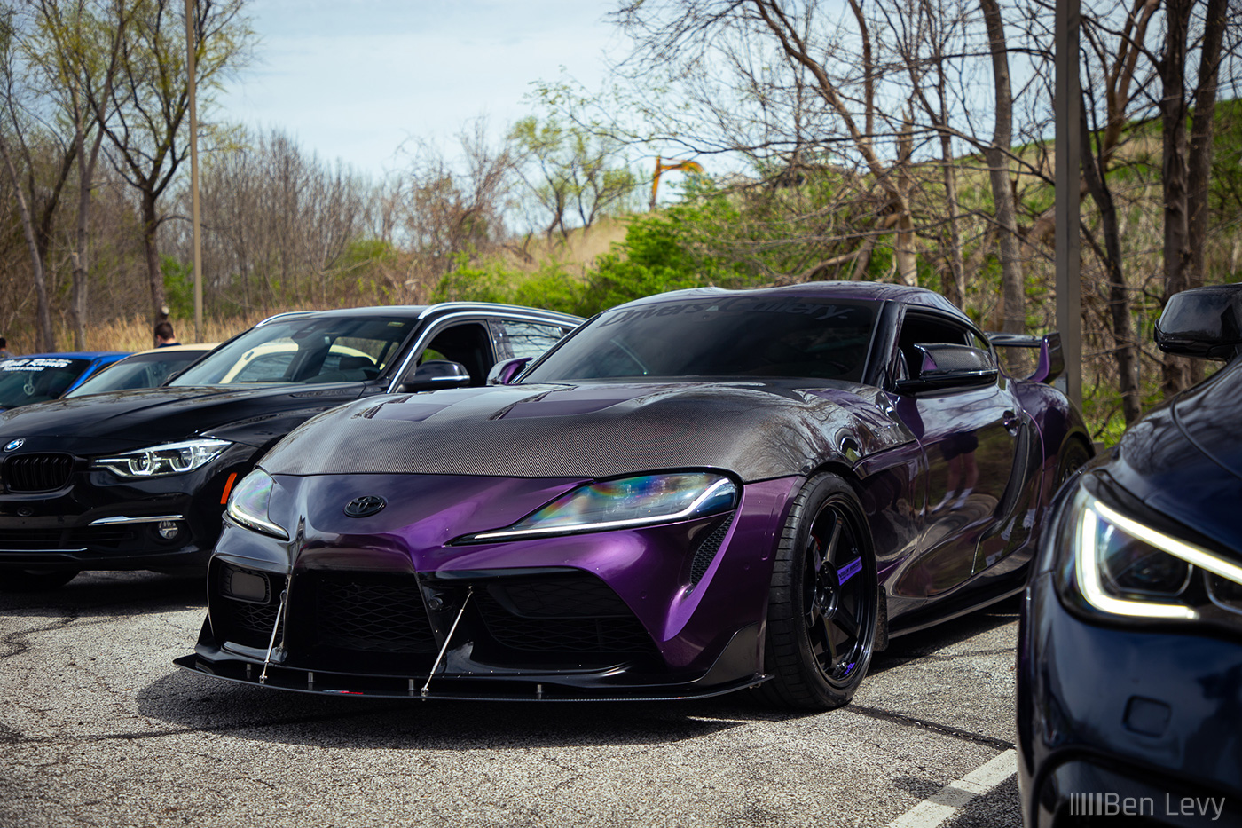 Purple A90 Toyota Supra at Drivers' Gallery Cars & Coffee