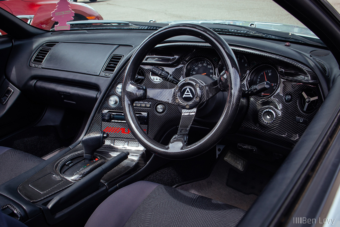 Carbon Fiber Interior Overlay in Toyota Supra
