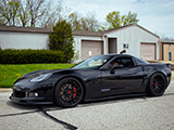 Black C6 Corvette Z06 on Strasse SM7 Deep Concave Wheels