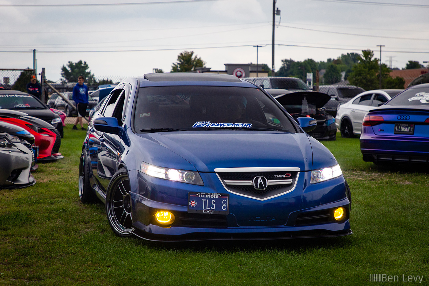 Blue Acura TL Type-S with Team Advancement