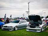 Pair of Silver E39 BMWs at Elite Tuner at Rockford Speedway