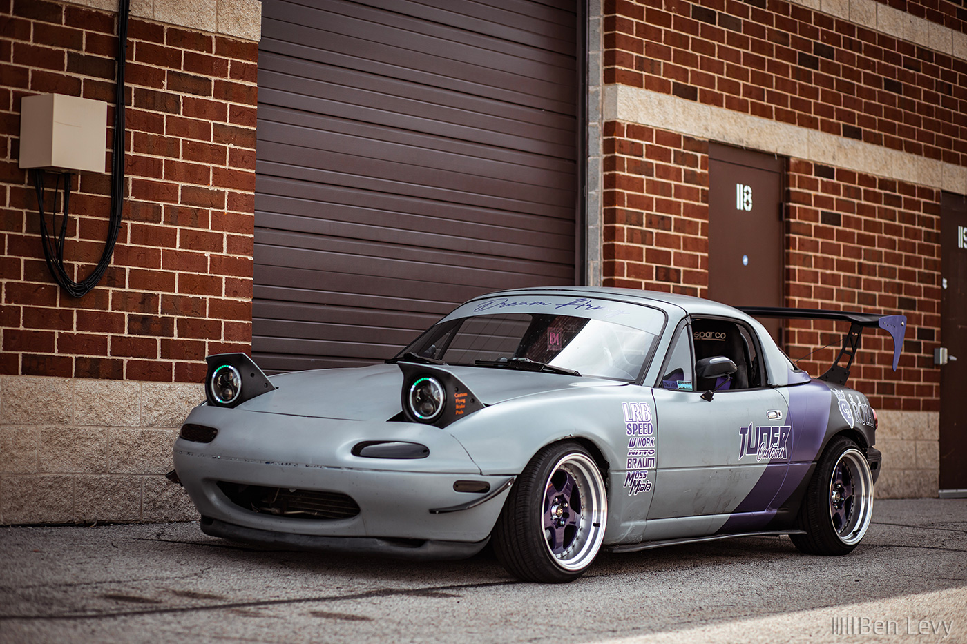 Grey Wrap on Miata at Eunos Motorsports