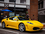 Yellow Ferrari F430 at Fuelfed Coffee & Classics in Winnetka