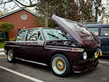 Burgundy BMW 2002 with Wide Fenders