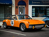 Orange Porsche 914 at Fuelfed Coffee & Classics Winnetka