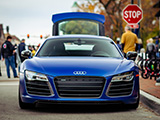 Front of Blue Audi R8 V10