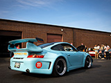 Widebody Baby Blue Porsche 911 at ImportAlliance Meet