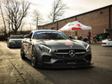 Mercedes-Benz AMG GTS with "Super Lap Battle" windshield banner