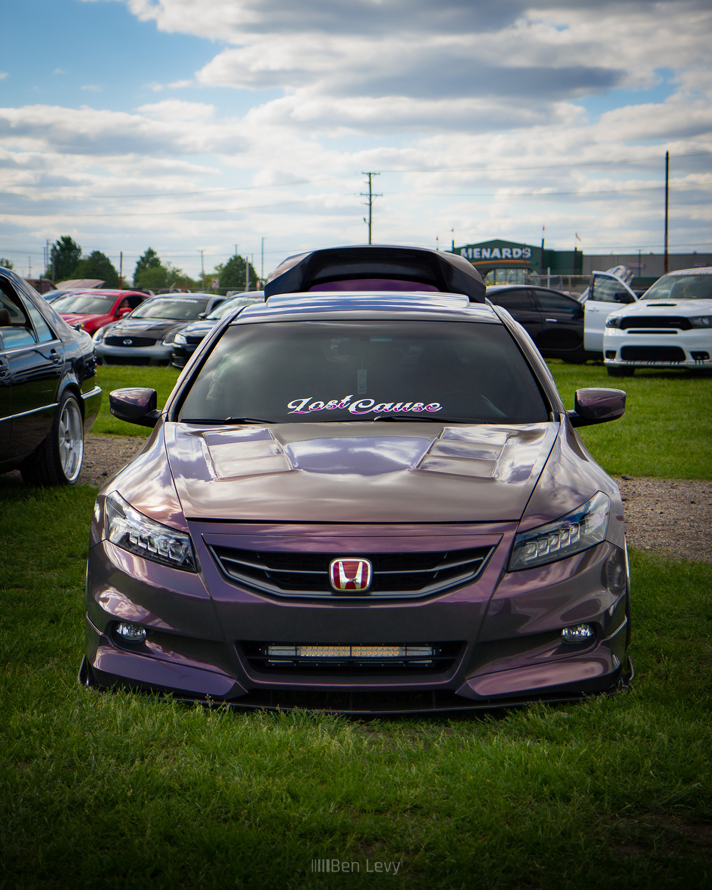 Front of Bagged Accord Coupe at Import Face-Off