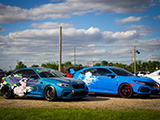 Blue BMW M2 and Civic Type-R