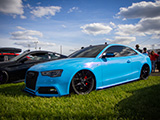 Bagged Blue Audi S5 at Import Face-Off