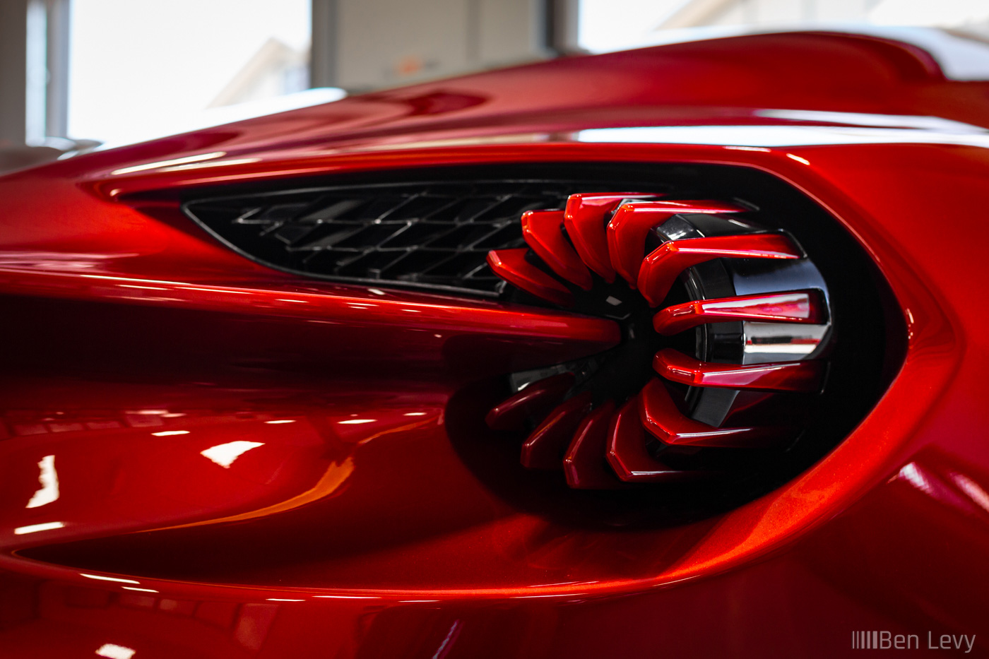 'Blade' Tail Light on Red Aston Martin Vanquish Zagato