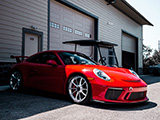 Red Porsche 991 GT3 in the Shadows
