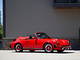 Red Softtop Cover on Porsche 911 SC Cabriolet