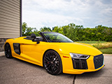 Yellow Audi R8 Spider at Iron Gate in Naperville, IL