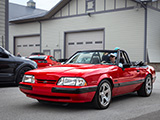 Red Foxbody Mustang Convertible at Iron Gate Motor Condos