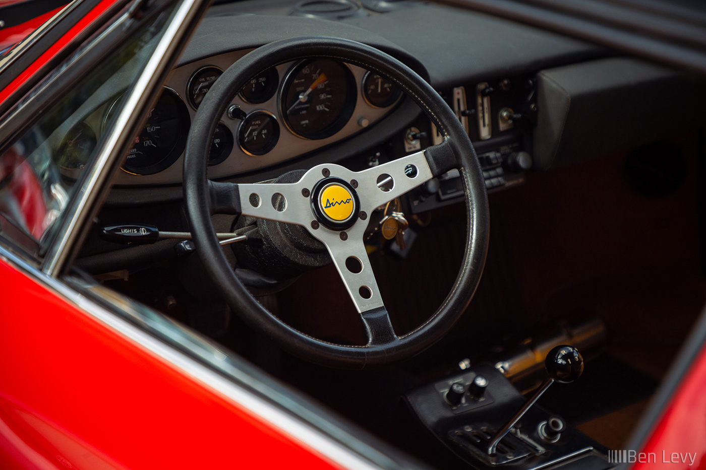 Three Spoke Steering Wheel in 1973 Ferrari Dino
