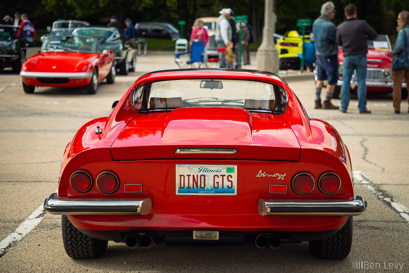 Rear of Red 1973 Ferrari Dino GTS