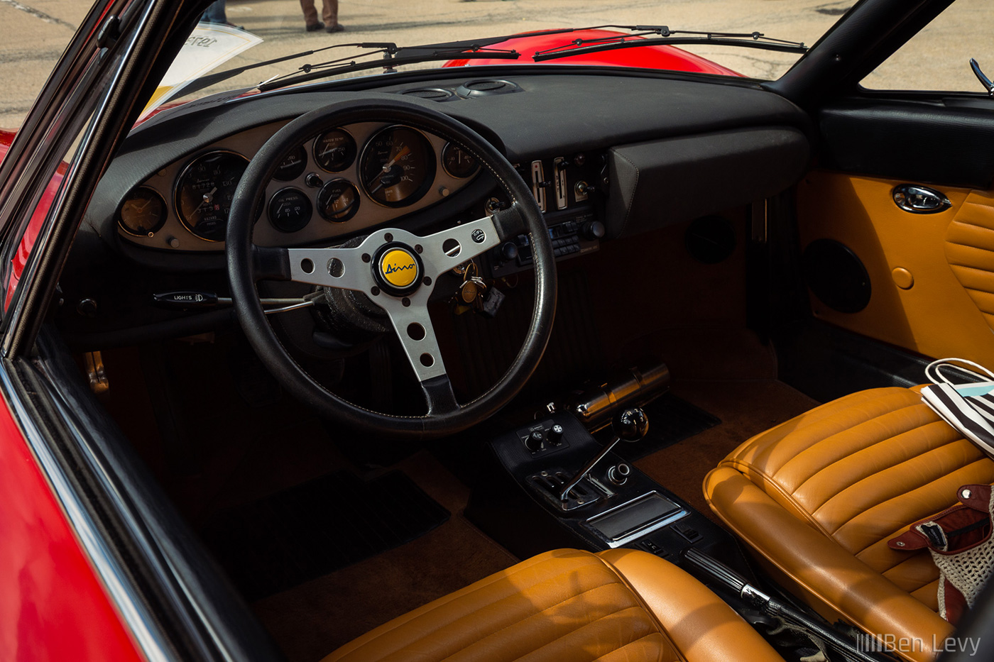 Black and Tan Leather in 1973 Ferrari Dino GTS Interior