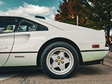 Rear Quarter Panel of White 1988 Ferrari 328 GT Coupe