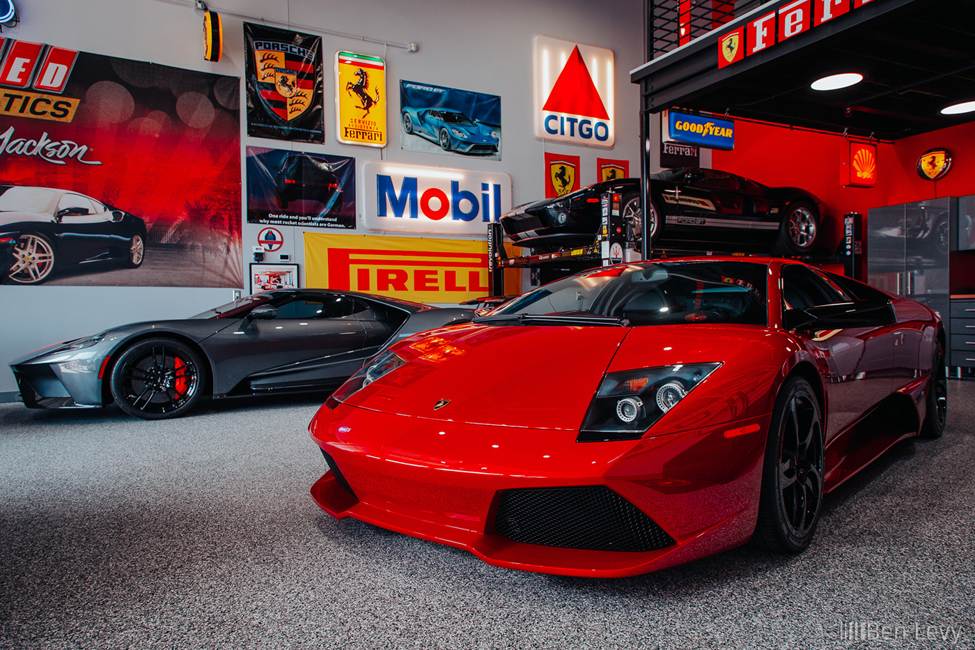 Ford GTs and Lamborghini Murcielago in Dream Garage