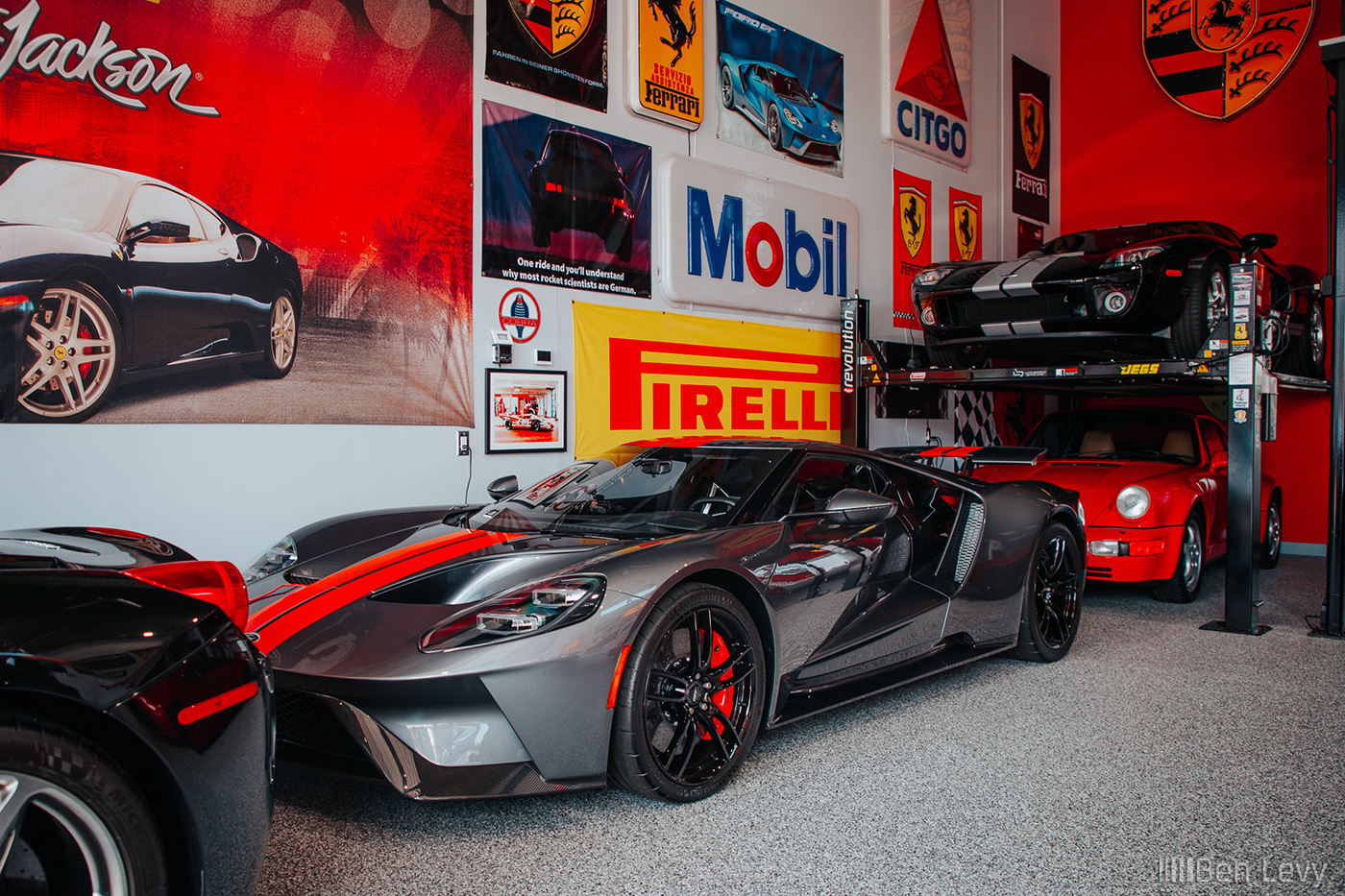 Grey Ford GT with Red Stripe