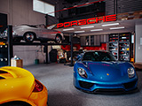 356 Cabriolet and 918 in Garage with Porsche Theme