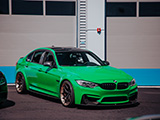 Green BMW M3 at Big Door