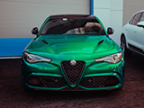 Front of Green Alfa Romeo Giulia
