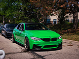 Green BMW M3 Heading Out for Cruise