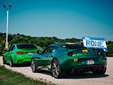 Green BMW M3 and Lotus Evora