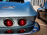 Tail Lights on Light Blue Corvette Sting Ray