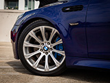 Front Wheel of a Blue E60 BMW M5