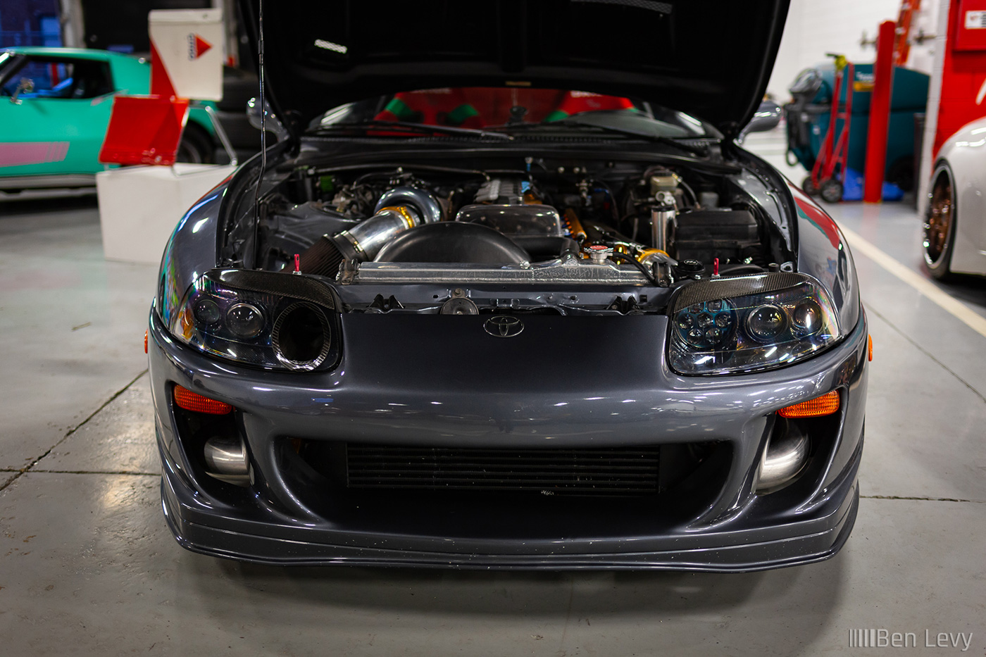 Front of Grey Toyota Supra