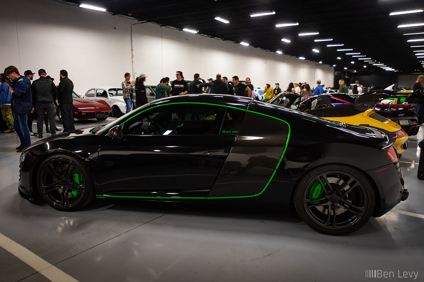Black Audi R8 with Lime Green Accents