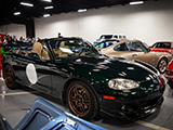 Green NB Mazda Miata at Alpha Garage Chicago