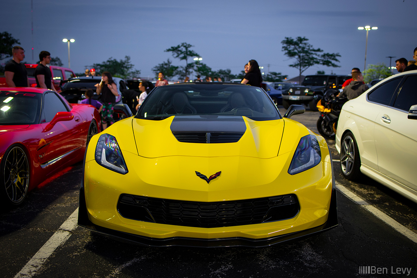 Front of Yellow C7 Corvette Converible