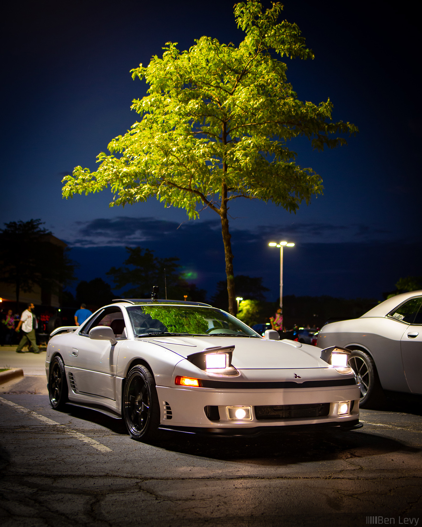 White 3000GT VR-4 with headlights up