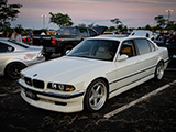 White E38 BMW on AC Schnitzer Wheels