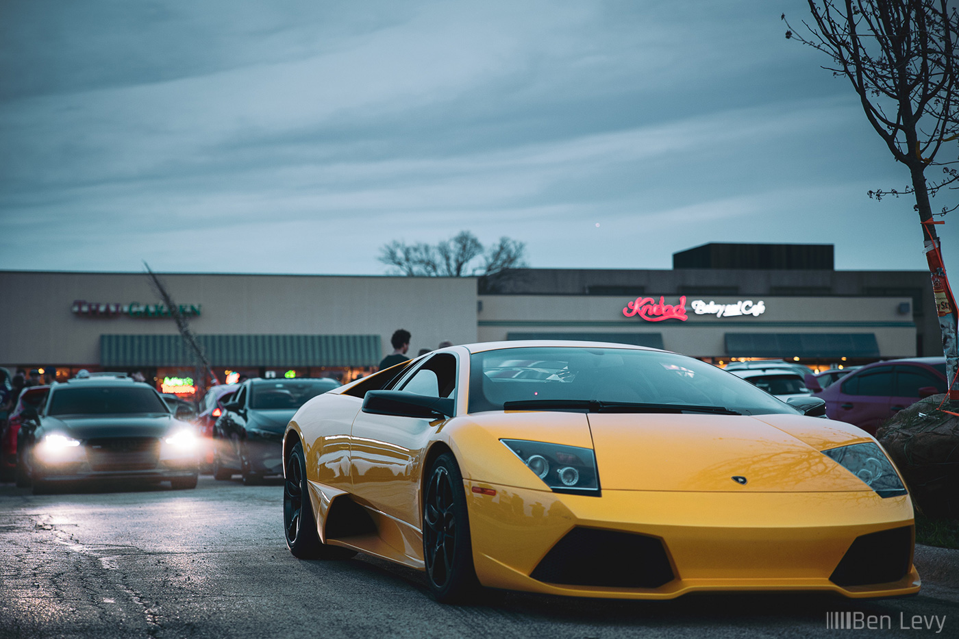 Yellow Lamborghini Murcielago at Coffee Haus Car Meet