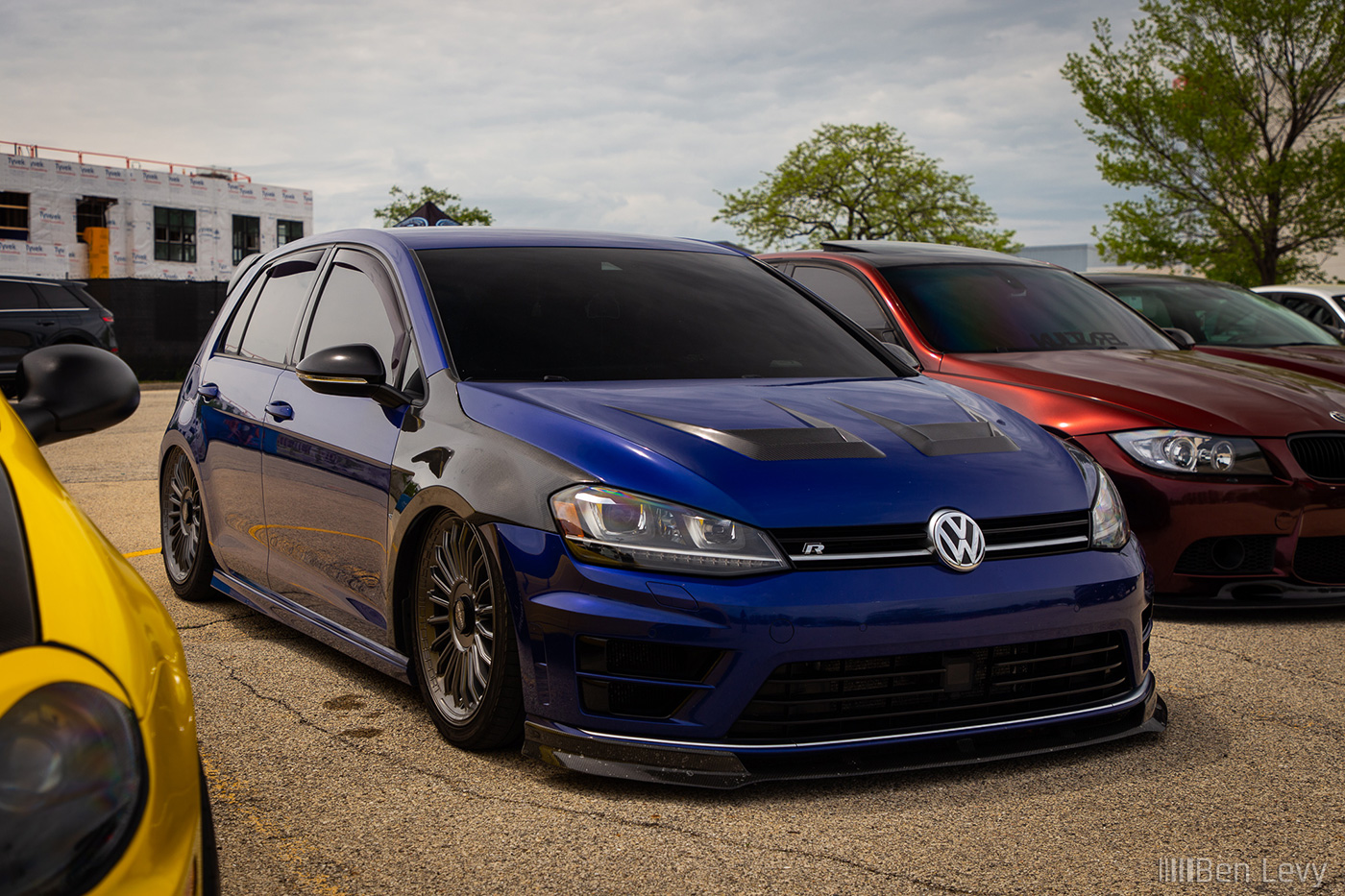 Blue Golf R at North Suburbs Cars & Coffee in Vernon Hills