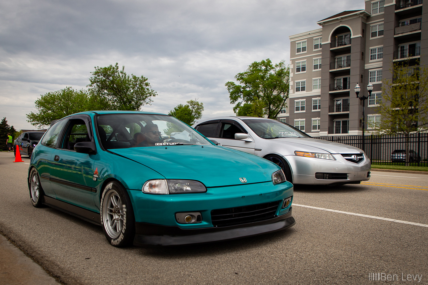 Civic and TL leaving North Suburbs Cars & Coffee
