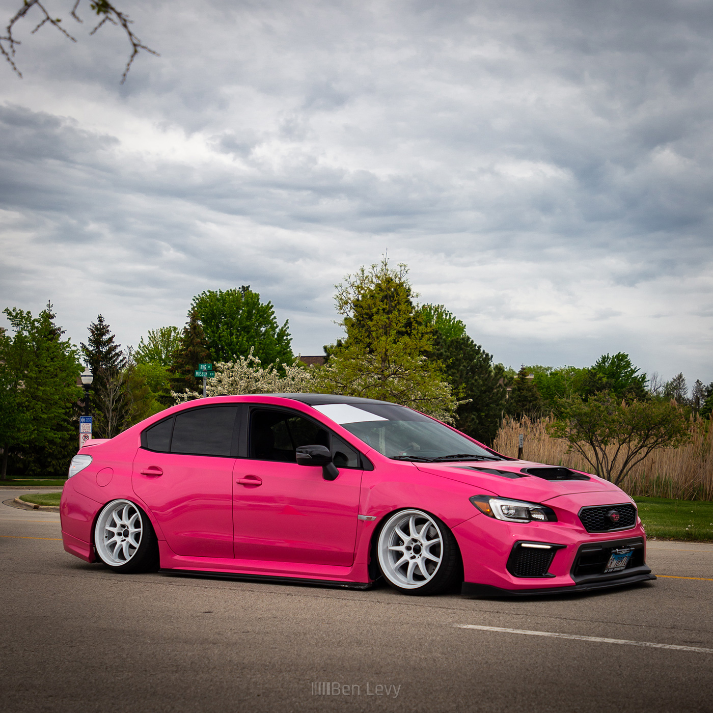 Pink Wrap on Subaru WRX STI