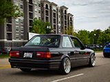 Black E30 BMW Coupe on BBS Wheels