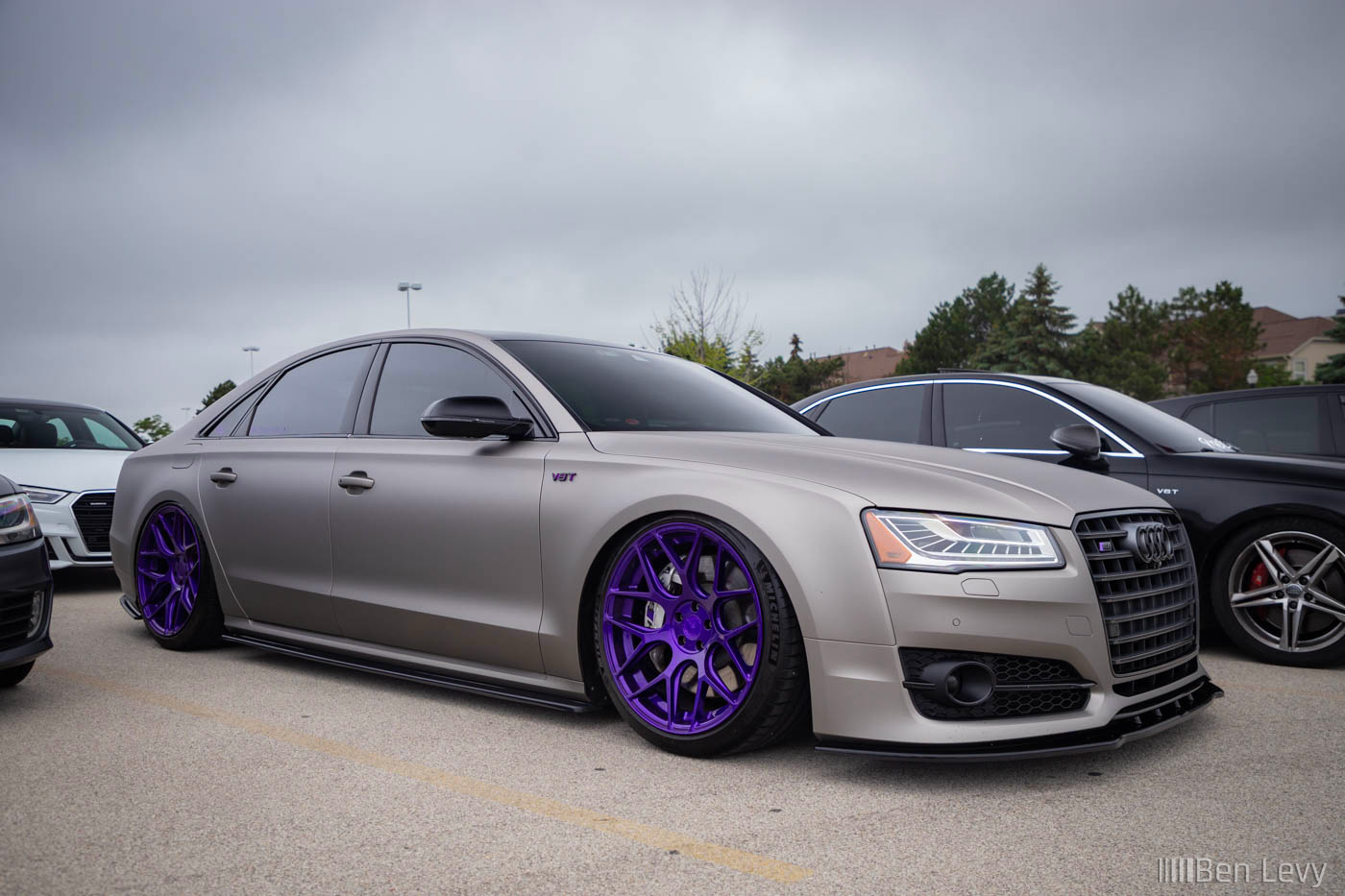 Matte Grey Audi S8 with Purple Wheels