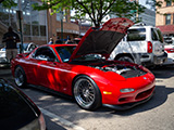 Red FD RX-7 at Cars and Coffee Oak Park